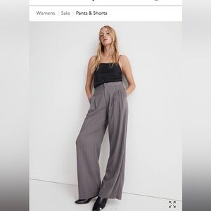 The Harlow Low-Slung Wide-Leg Pant in Pinstripe